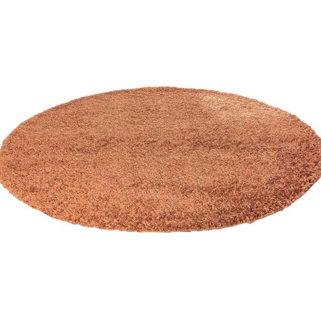Desire Rugs Oxford Terracotta Plain Round Shaggy Rug 120 x 120cm - Wilko - image 1