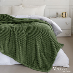 Velosso Bellissima Olive Plush Throw 100 x 150cm - Size: 100 x 150 x 1cm - Wilko - thumbnail 3