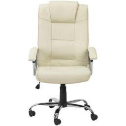 Alphason Houston Leather High Back Executive Chair - Size: 130 x 66 x 65cm - Cream - Wilko - thumbnail 4