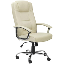 Alphason Houston Leather High Back Executive Chair - Size: 130 x 66 x 65cm - Cream - Wilko - thumbnail 3
