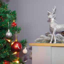 St Helens Gold Glitter Reindeer Christmas Decoration - Size: 9 x 18 x 25cm - Cream - Wilko - thumbnail 5