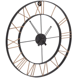 Brooklyn Lincoln Round Large Wall Clock 60cm - Brown - Wilko - thumbnail 1