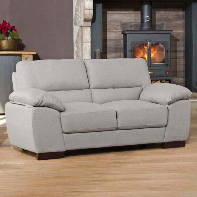 Westbrook 2 Seater Smoke Textured Fabric Sofa - Grey - Artemis Home - Wilko - image 1