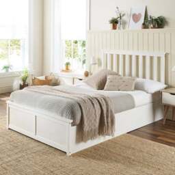 Aspire Furniture Small Double White Wooden Ottoman Bed - Aspire Beds - Wilko