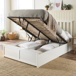 Aspire Furniture Small Double White Wooden Ottoman Bed - Aspire Beds - Wilko - thumbnail 3