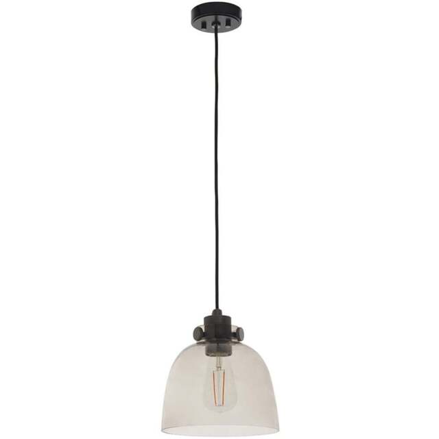 Merano Alessandria Grey and Black Chrome Glass Pendant Light - Size: 21 x 21 x 146cm - Wilko - image 1