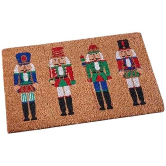 Marco Paul Nutcrackers Christmas Mat - Size: 40 x 60 x 5cm - Brown - Wilko - image 1