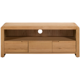 Julian Bowen Curve 3 Drawer Oak TV Unit - Wood - Wilko - thumbnail 4