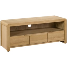 Julian Bowen Curve 3 Drawer Oak TV Unit - Wood - Wilko - thumbnail 3