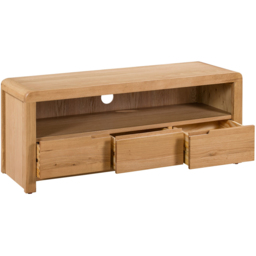 Julian Bowen Curve 3 Drawer Oak TV Unit - Wood - Wilko - thumbnail 5