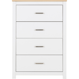 Seconique Portland 4 Drawer White and Oak Effect Chest of Drawers - Wilko - thumbnail 5