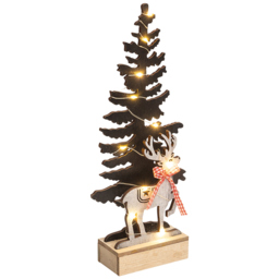 St Helens Festive Lights Wooden Christmas Tree Decoration 31cm - Size: 5 x 10 x 31cm - Wilko - thumbnail 3