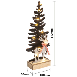 St Helens Festive Lights Wooden Christmas Tree Decoration 31cm - Size: 5 x 10 x 31cm - Wilko - thumbnail 7