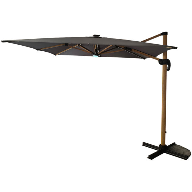 Grey LED Light Roma Umbrella Parasol 2.5m - Size: 3m - Wilko - image 1