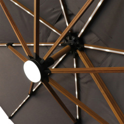 Grey LED Light Roma Umbrella Parasol 2.5m - Size: 3m - Wilko - thumbnail 7