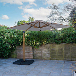 Grey LED Light Roma Umbrella Parasol 2.5m - Size: 3m - Wilko - thumbnail 3