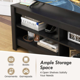 Costway 4 Shelf Black Corner TV Unit with Power Outlet - Size: 151 x 49 x 16cm - Wilko - thumbnail 7