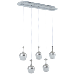 Living and Home Modern White Acrylic LED Island Light 60W - Size: 99.5 x 67 x 13.5cm - Silver + Clear - Wilko - thumbnail 6