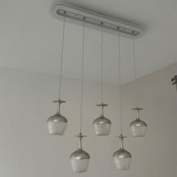 Living and Home Modern White Acrylic LED Island Light 60W - Size: 99.5 x 67 x 13.5cm - Silver + Clear - Wilko - thumbnail 3
