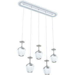 Living and Home Modern White Acrylic LED Island Light 60W - Size: 99.5 x 67 x 13.5cm - Silver + Clear - Wilko - thumbnail 4