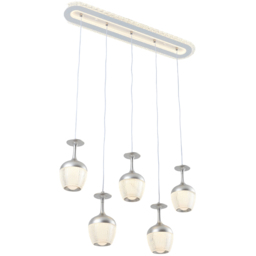 Living and Home Modern White Acrylic LED Island Light 60W - Size: 99.5 x 67 x 13.5cm - Silver + Clear - Wilko - thumbnail 5