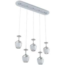 Living and Home Modern White Acrylic LED Island Light 60W - Size: 99.5 x 67 x 13.5cm - Silver + Clear - Wilko - thumbnail 1