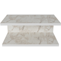 Decorotika Ramira 2 Shelf White Marble Effect Floating Bedside Table - Multi - Wilko - thumbnail 3