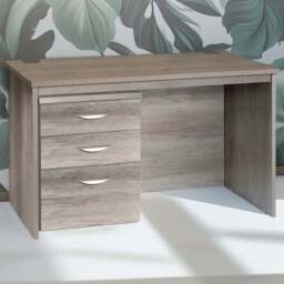 R White Cabinets 3 Drawer Home Office Desk with Hutch Grey - Size: 72.8 x 120 x 70cm - Wilko - thumbnail 1