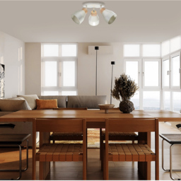Happy Homewares Muted Dove Grey Contemporary Scandinavian Designed Triple Spot Ceiling Light - Size: 16 x 23 x 23cm - Wilko - thumbnail 3