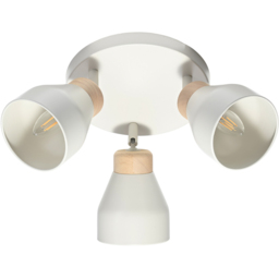 Happy Homewares Muted Dove Grey Contemporary Scandinavian Designed Triple Spot Ceiling Light - Size: 16 x 23 x 23cm - Wilko - thumbnail 4