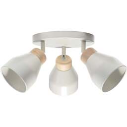 Happy Homewares Muted Dove Grey Contemporary Scandinavian Designed Triple Spot Ceiling Light - Size: 16 x 23 x 23cm - Wilko - thumbnail 1