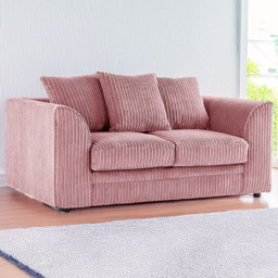 Luxor 2 Seater Pink Jumbo Cord Scatter Back Sofa - Wilko