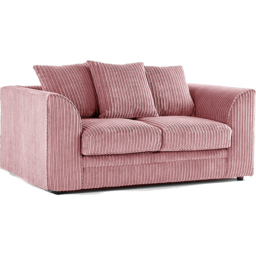 Luxor 2 Seater Pink Jumbo Cord Scatter Back Sofa - Wilko - thumbnail 3