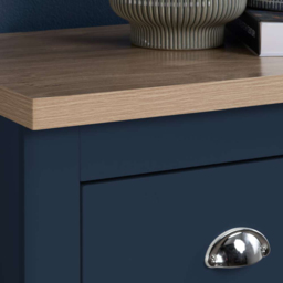 Highgate 4 Drawer Navy and Oak Chest of Drawers - Blue - Birlea - Wilko - thumbnail 7