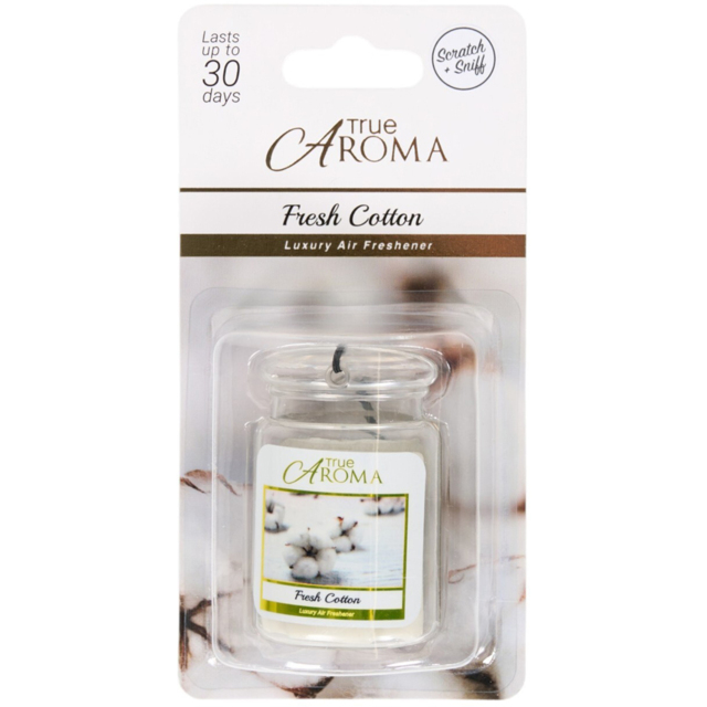 Hanging Jar Scented Air Freshener Fresh Cotton - True Aroma - Wilko - image 1