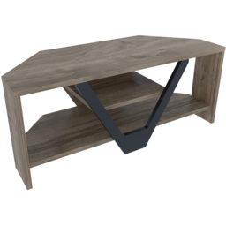 Decorotika Karin 2 Shelf Walnut and Black Modern Corner TV Unit - Size: 36.8 x 90 x 35cm - Multi - Wilko - thumbnail 6
