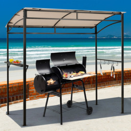 Costway 2.11 x 2.16m Beige Grill Gazebo with Shelf and Hook - Cream - Wilko - thumbnail 7