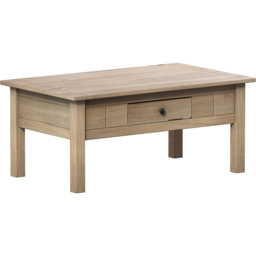 Vida Designs Panama Single Drawer Oak Coffee Table - Size: 60 x 100 x 43cm - Brown - Wilko - thumbnail 3