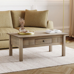 Vida Designs Panama Single Drawer Oak Coffee Table - Size: 60 x 100 x 43cm - Brown - Wilko - thumbnail 5