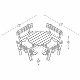 Forest Circular Picnic Table with Seat Backs - Size: 4 Seater - Brown - Forest Garden - Wilko - thumbnail 4