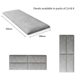Aspire EasyMount Silver Kimiyo Linen Upholstered Wall Mounted Headboard Panels 8 Pack - Aspire Beds - Wilko - thumbnail 6