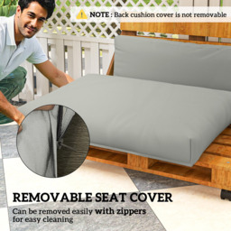 Outsunny 2 Seater Light Grey Garden Pallet Cushions 125 x 120cm 2 Pack - Size: 20 x 80 x 120cm - Wilko - thumbnail 7