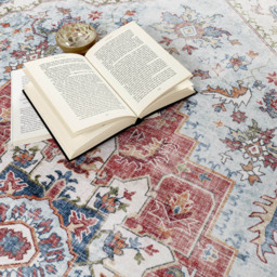 Origins My Washable Blue and Red Marrakesh Rug 67 x 200cm - Origins Rugs - Wilko - thumbnail 6