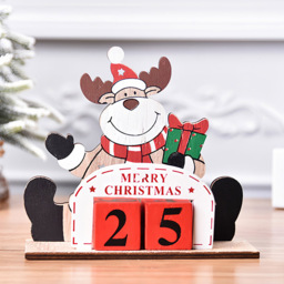 Jaoyeh Reindeer Wooden Christmas Advent Calendar - Size: 13.5 x 15 x 5.2cm - Yellow - Wilko - thumbnail 3