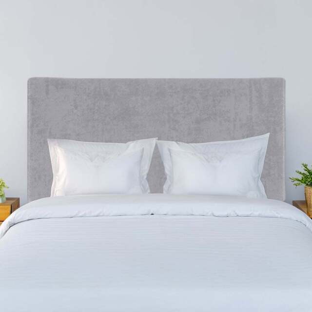 Bedmaster Single Seal Grey Naples Velvet Valencia Plain Headboard - Wilko - image 1