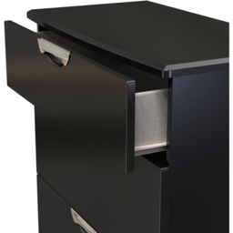Crowndale Camden 3 Drawer Black Gloss and Black Deep Chest of Drawers Ready Assembled - Black Gloss & Black - Wilko - thumbnail 7