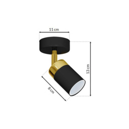 Milagro Joker Black Wall Lamp 230V - Size: 11 x 11 x 13cm - Wilko - thumbnail 7