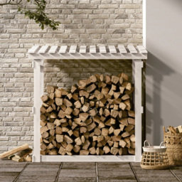 vidaXL Black Pine Wood Firewood Log Holder 109 x 108 x 64.5cm - Wilko - thumbnail 3