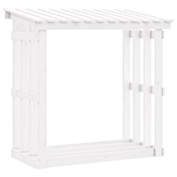 vidaXL Black Pine Wood Firewood Log Holder 109 x 108 x 64.5cm - Wilko
