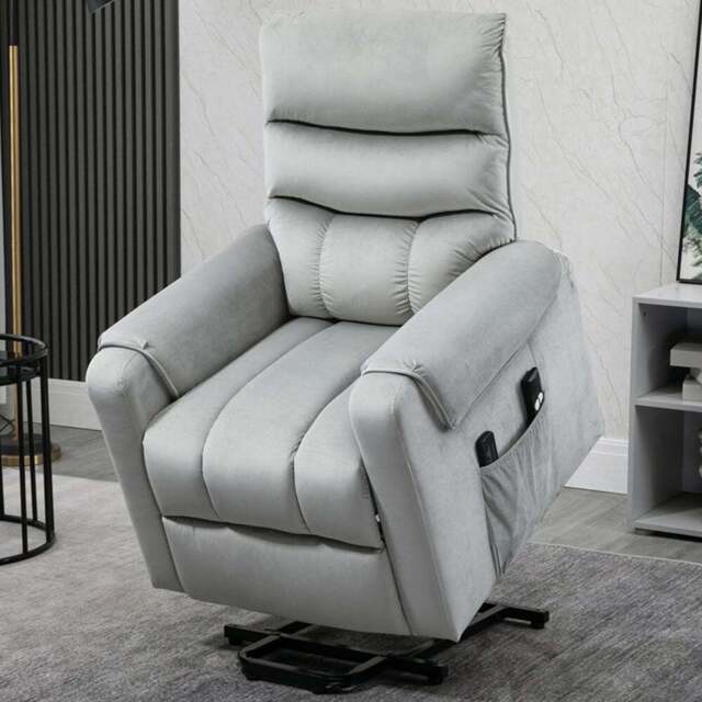 Portland Grey Vibration Massage Rise and Recliner Chair - Size: Single - Wilko - image 1